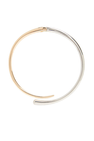 Network Gümüş Altın Rengi Kadın Choker Kolye