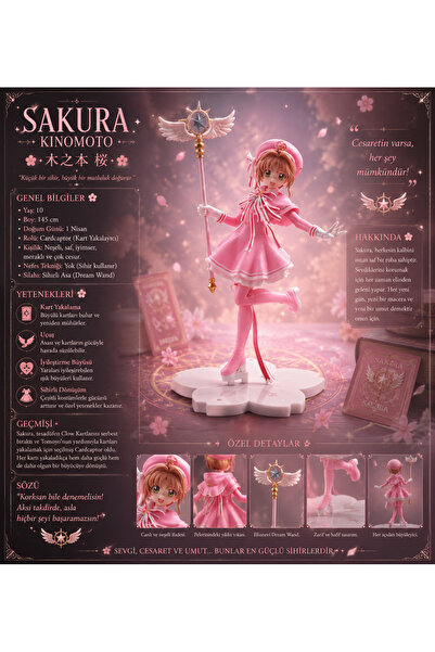 Zigver Anime Card Captor Sakura Figür Pvc Şekilli Kalıp Sihirli Değnek Kızlar...