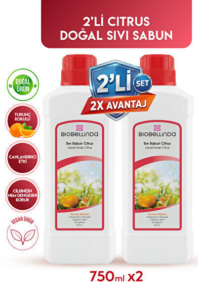BioBellinda Liquid Hand Soap Citrus 750 ml (Set of 2)