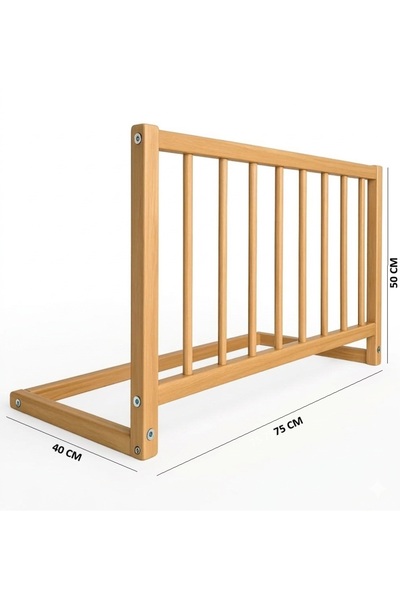Lunvia Star 75x50 cm Doğal Ahşap Yatak Bariyeri Güvenlik Bariyeri - Hemnes Di...