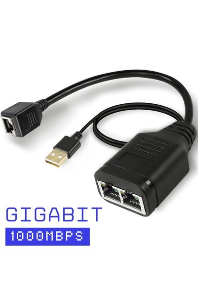 Alfais 4709 Gigabit Destekli 1x2 Port RJ45 USB Güç Ethernet Switch Splitter Ç...