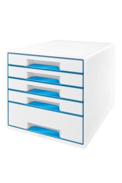 Leitz 5 Drawer Cabinet White/Blue WOW