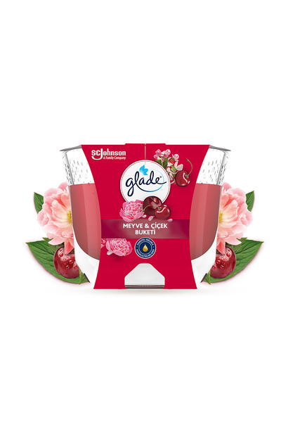 Glade Büyük Mum Meyve Çiçek Buketi Kokulu Mum, Tek Fitilli, 204 g, Esansiyel ...