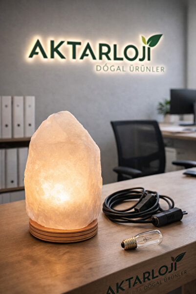 aktarloji 4-6 Kg Beyaz Çankırı Kaya Tuzu Lambası / Doğal Mineralli Tuz Lambas...