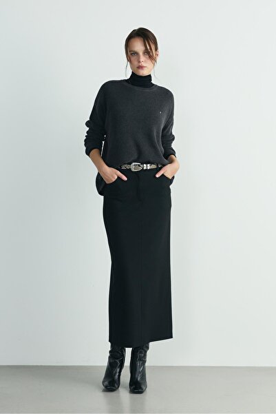 Suud Collection Siyah Mina Maxi Etek