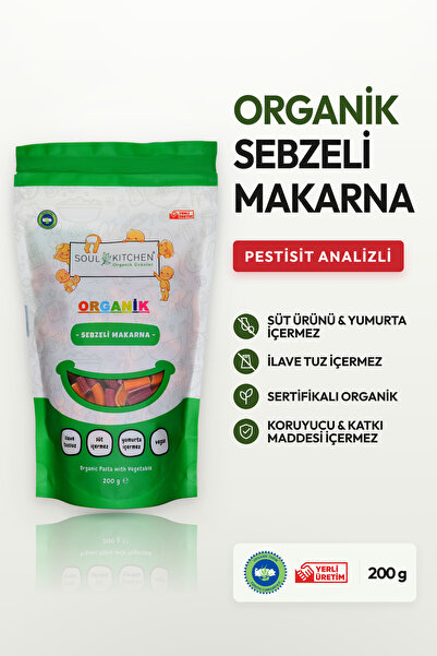 Soul Kitchen Organik Ürünler Organik Sertifikalı Sebzeli Makarna İlave Tuzsuz...
