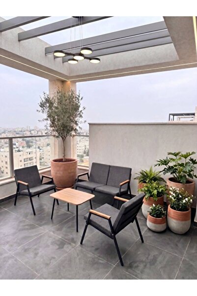 Dekoroom's Duru 2-1-1 Bahçe Balkon Mobilyası,cafe Mobilyası , Çay Seti