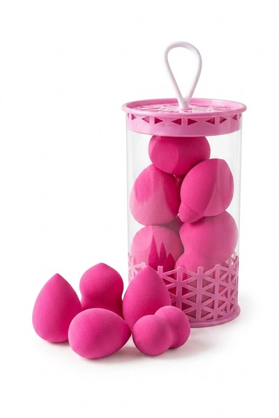 MAKRİ HOME Mini Boy 8'li Koyu Pembe Makyaj Süngeri Seti- 2 cm x 3 cm Makyaj U...