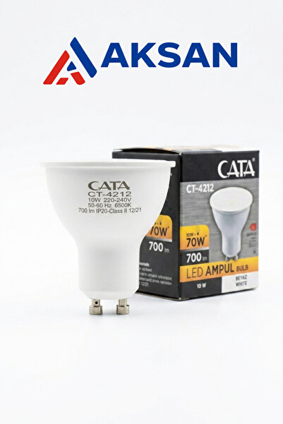 Cata CT-4212 10w Gu10 Duy Led Spot Ampulü Beyaz Işık 6500k 700 Lümen