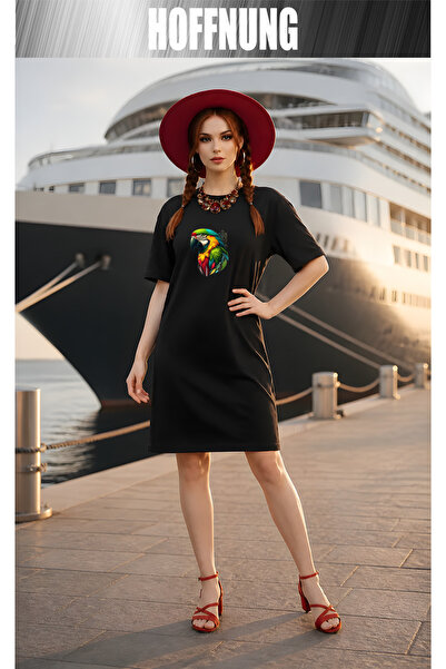 HOFFNUNG Women's Short Sleeve Crew Neck T-Shirt Dress Nightgown