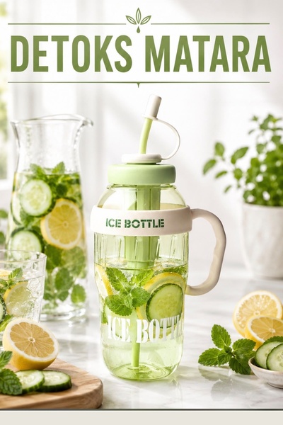Kitchen Beauty Ice Bottle - Pipetli Matara Lüks Matara Suluk Detoks Suluğu
