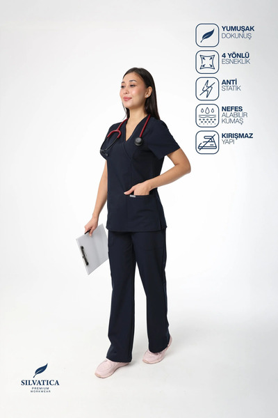 Silvatica Premium Workwear Kadın Medikal Pantolon Regular(UzunBoy) Cerrahi He...