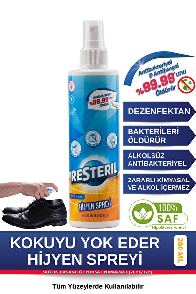 Resteril Ayakkabı Koku Giderici Ayakkabı Deodorantı Antifungal Parfümsüz Deze...