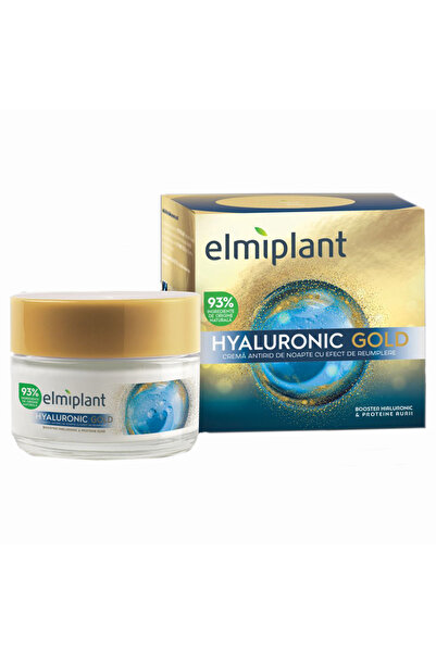 ELMIPLANT Cremă de noapte cu aur și acid hialuronic, Femei, 50 ml