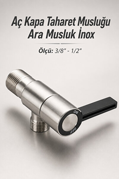 NZB Ara Musluk Metal İnox Aç Kapa Vanalı Metal Taharet Musluğu Sağlam Wc Kloz...