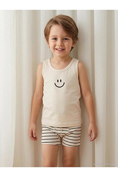 Civil Boys طقم ملابس داخلية للأولاد من Happy للأعمار من 2 إلى 10 سنوات - بيج