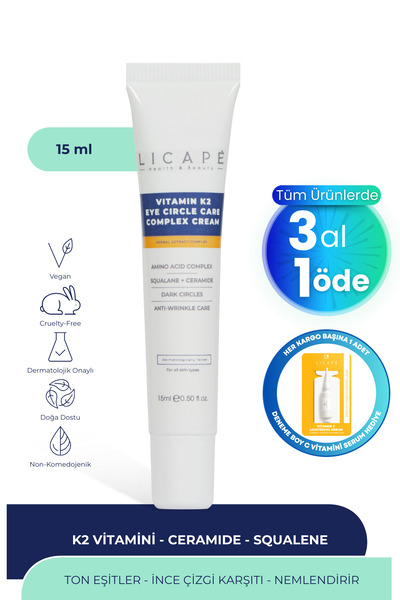 Licape Vitamin K2 Göz Çevresi Bakım Kremi 15ml