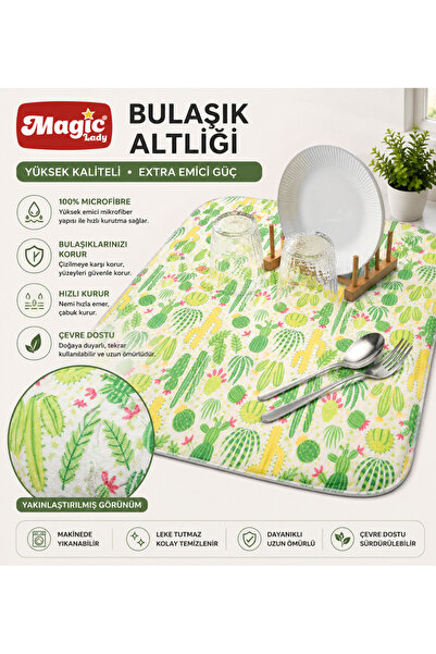 Magic Lady Mikrofiber Bulaşık Altlığı 35x45 Cm Dijital Meyve Baskılı Çift Yönlü