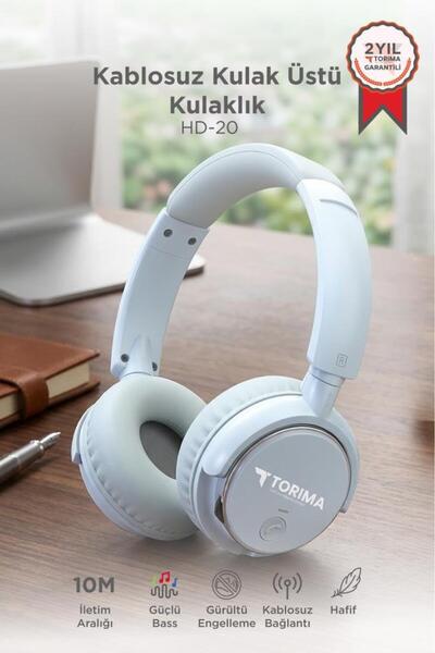 Torima Bluetooth Kulaklık Kulak Üstü Kablosuz Kulaklık HD20 Mavi