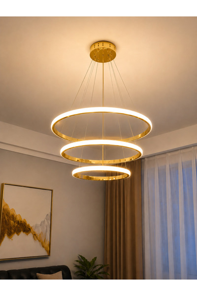 avizeen yin yang gold çember premium led avize