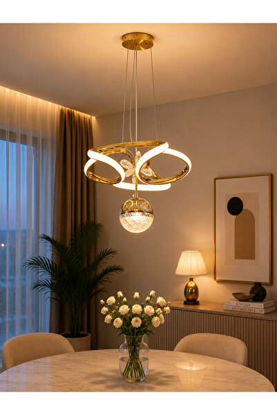 avizeen Helezon Gold Krom Kaplama Premium 24W Led Avize
