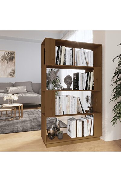 Concept Bibliotecă/Separator cameră maro miere, 80x25x132 cm lemn pin