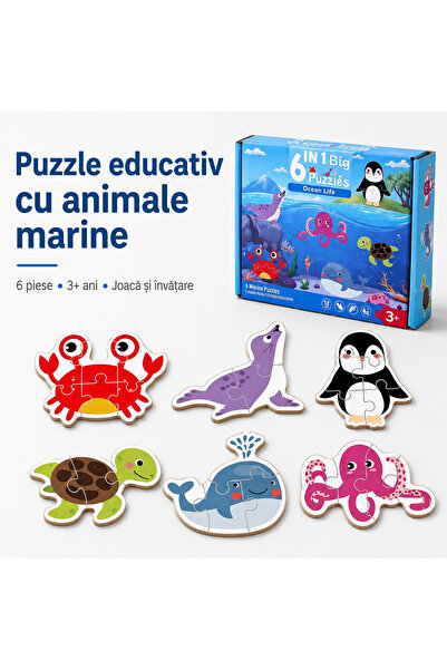 OEM Set 6 animăluțe marine de asamblat pentru copii, puzzle educativ, dezvolt...