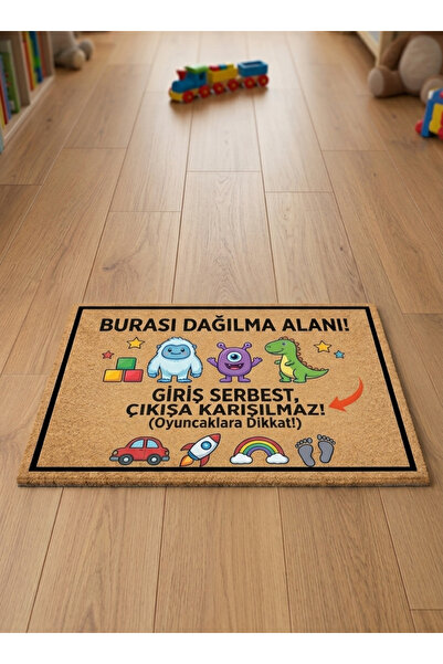 Tahtakale Toptancısı Çocuk Odası Kapı Önü Eğlenceli Paspas | Kaymaz Taban | 4...