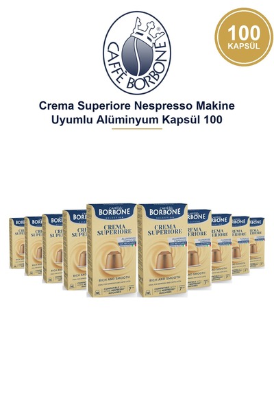 Caffe Borbone كبسولة ألومنيوم متوافقة مع ماكينة نسبرسو كريما سوبريور 100