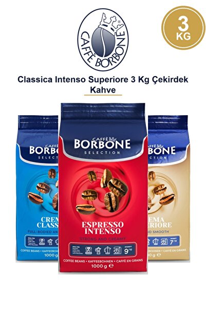 Caffe Borbone كافيه بوربون كلاسيكا إنتينسو سوبيريور 3 كجم حبوب القهوة - حزمة ...