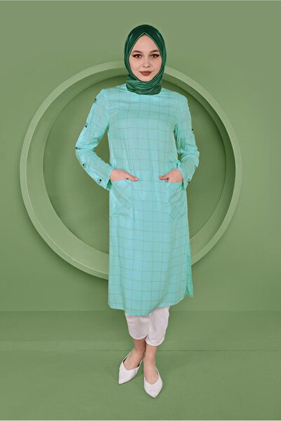 Alvina Sleeve Strap Button Detailed Strap Tunic 41442