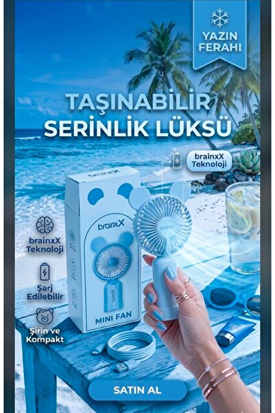 NEYŞELİGÜL Işıklı Mickey Kulaklı Şarj Edilebilir Taşınabilir Mini El Fanı