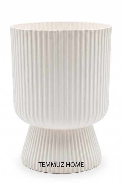 TEMMUZ HOME Lotus 1 Adet 1.8 Litre Ayaklı Saksı - 19.5 cm X 14 cm Çiçek ve Bi...