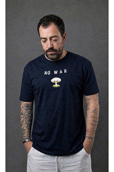 river green Unisex Regular Normal Cut Cotton Lycra Navy Blue T-Shirt