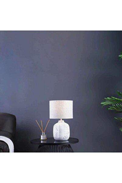 PAN HOME مصباح طاولة بروكلين E27 مقاس 24x24x40.5 سم - أبيض