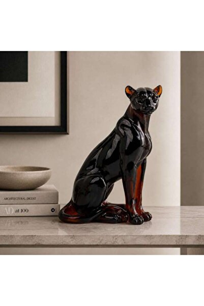 PAN HOME Caissa Resin Sitting Cheetah Sculpture 26.1x16.8x35.8cm - Brown