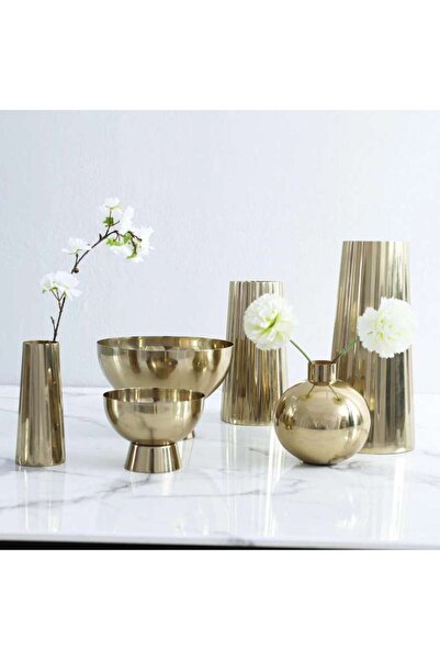PAN HOME Bijou Steel Vase 6x6x15cm-gold