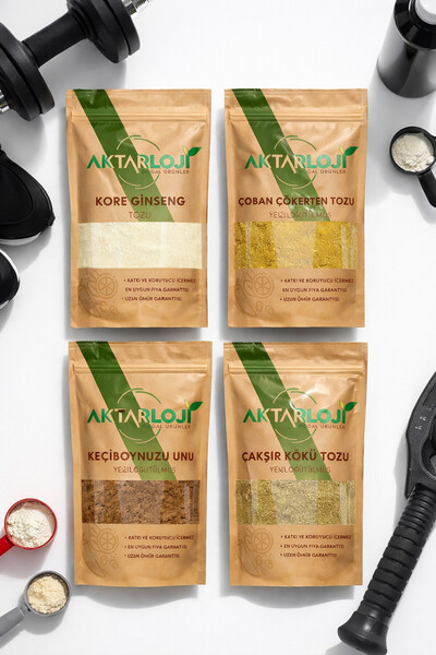 aktarloji Sporcu Güç Gıdası 100 Gr Çoban Çökerten Tozu, 10 G Ginseng, 250 G K...