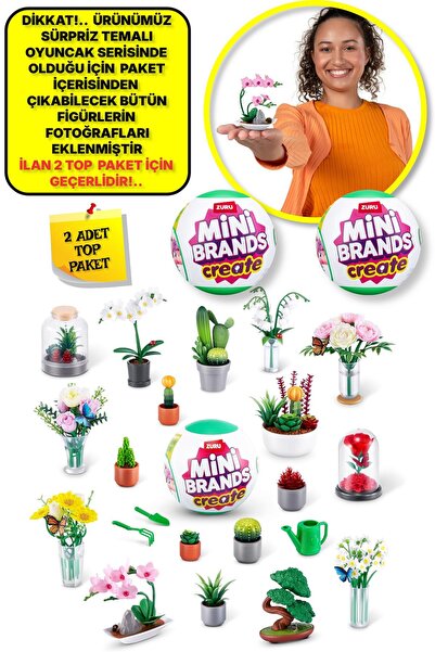 TOYFEST Mini Brands Mini Botanik Bahçe Fügürleri Sürpriz Top Paket - 2 ADET