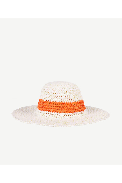 Yargıcı Orange Detailed Straw Hat