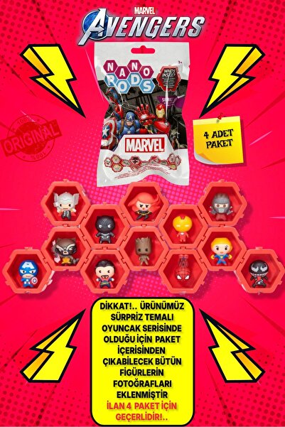 TOYFEST WIB Marvel Avengers Kahramanları Nano Pods Blind Bag Sürpriz Figür - ...