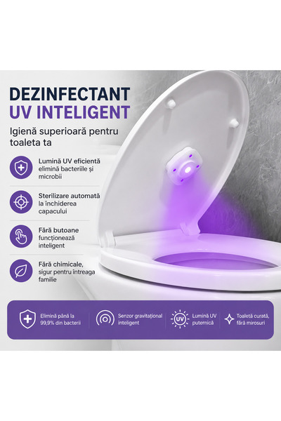 OEM Lampă UV pentru toaletă wc, dezinfecție automată la închiderea capacului