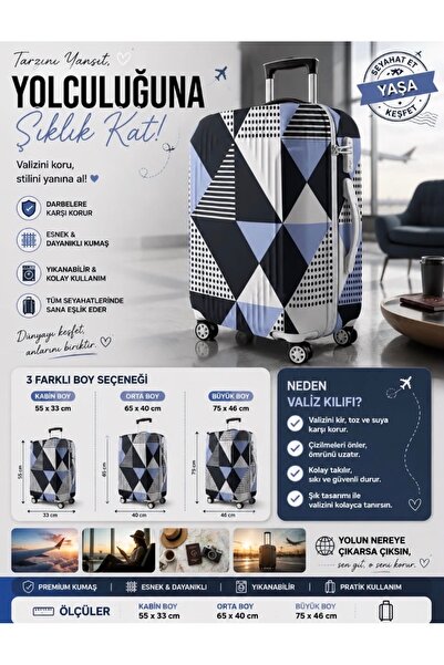 Trendglobal Husă pentru valiză Husă pentru valiză Lycra țesătură flexibilă și...