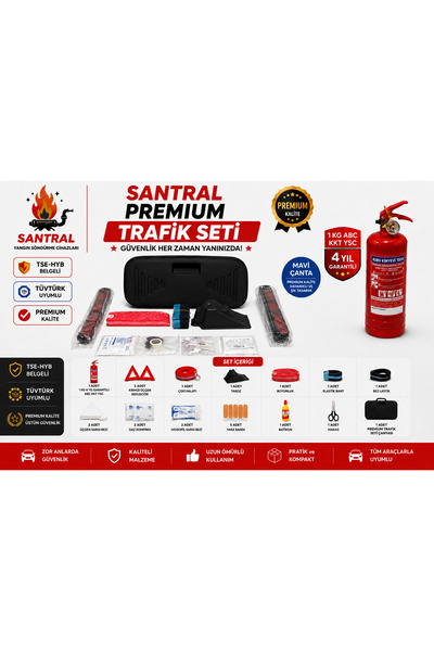 santral yangın SİYAH ÇANTA PREMİUM TRAFİK SETİ(TÜVTÜRK UYUMLU)