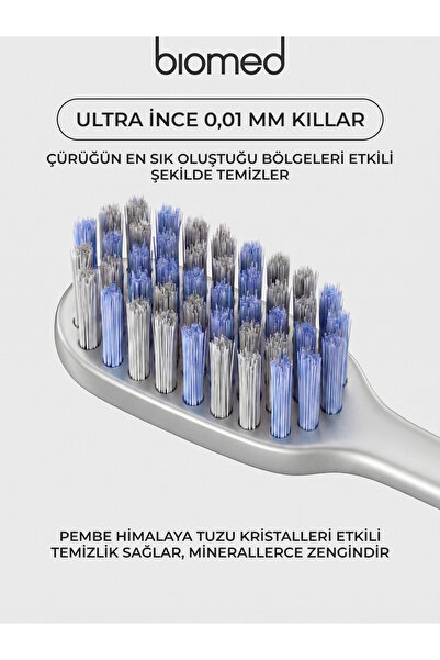 Biomed Pink Salt Ultra Soft Ince Diş Fırçası Himalaya Tuzu Kaplı Yumuşak Kıllar