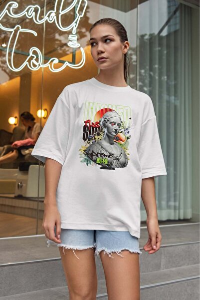 buzagi tasarım ürünleri تي شيرت أبيض للجنسين من Urban Oversize Mold