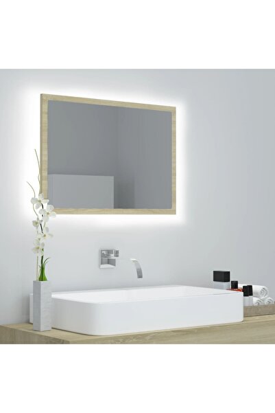 Concept Oglindă de baie LED, stejar sonoma, 60x8,5x37cm, lemn prelucrat