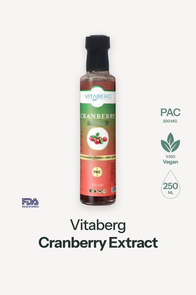 Vitaberg Cranberry Extract Sıvı Takviye | Vitamin C, Çinko, Selenyum İçeren F...