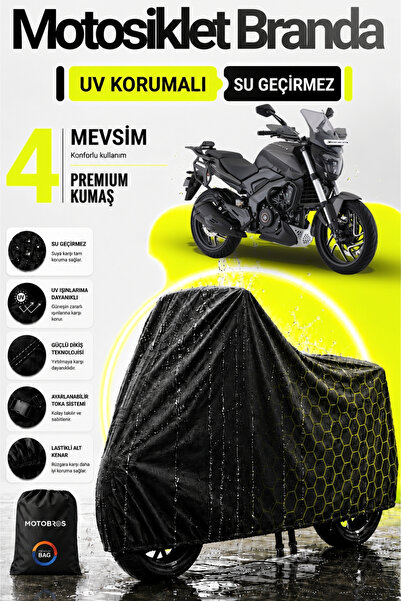 Motobros قماش القنب للدراجات النارية لباجاج دومينار أسود مقاوم للماء ومتين (أ...