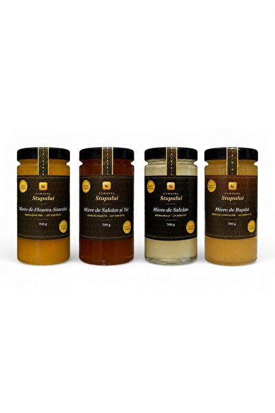 Comoara Stupului Pachet Mix Miere, Comoara Stupului, 4 x 700g (Floarea-Soarel...